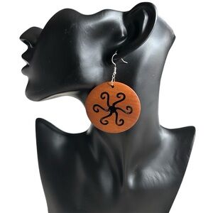 Elegant Brown Leather Earrings